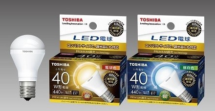 独自の調光制御ソフトウェアの搭載で、「ちらつき」を抑える（写真は、LED電球「ミニクリプトン形　広配光タイプ40W形相当調光器対応モデル」）