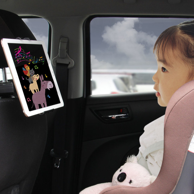 簡単装着 ドライブで子どもを退屈させない 車の後部座席で動画楽しめるスマホ用ヘッドレストマウント J Cast トレンド