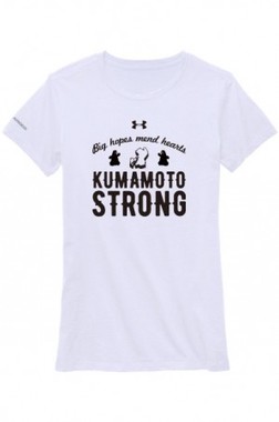 横顔の「くまモン」と「KUMAMOTO STRONG」