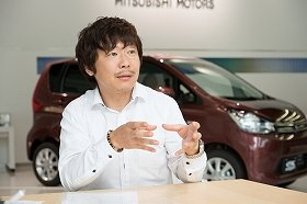 新型「eＫワゴン」の開発に携わった三菱自動車商品企画部エキスパートの鴛海尚弥氏