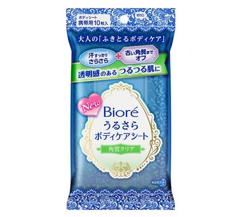 「ビオレうるさらボディケアシート　角質クリア」　古い角質も除去する大人用