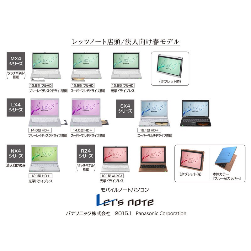 パナソニック「Let'snote（レッツノート）」2015年春モデル