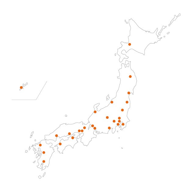 全国35の営業拠点で、5000以上の代理店と関係を築く