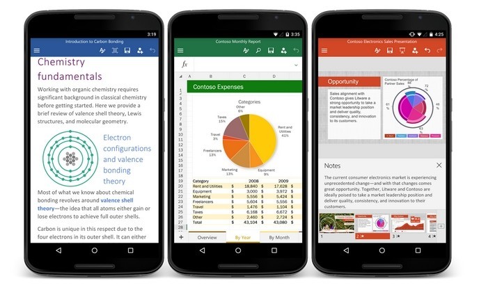 「Word」や「Excel」をスマホ向けに最適化　MS「Office for Android」正式版公開