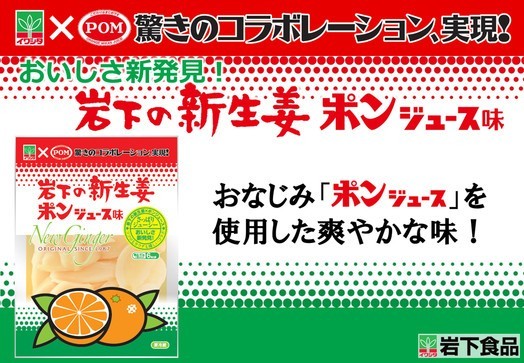 やさしい辛みと爽やかな甘み　お菓子感覚で食べられる「岩下の新生姜 ポンジュース味」