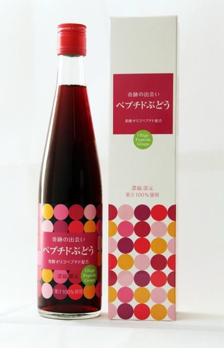 発酵オリゴペプチドなど配合の健康ドリンク「奇跡の出会い　ペプチドぶどう」