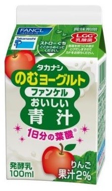 「タカナシ　LGGのむヨーグルト×ファンケル青汁　1日分の葉酸」