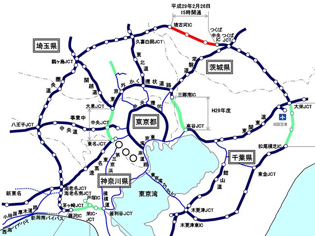 圏央道、茨城県の全区間が開通　外環道の関越道～東名高速間もシールドマシン発進！