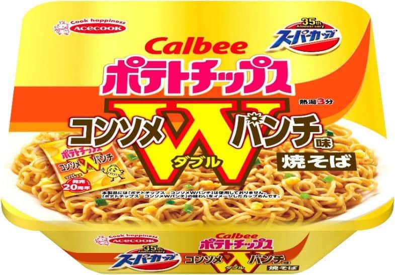 「コンソメWパンチ味焼きそば」　エースコック＆カルビーコラボ