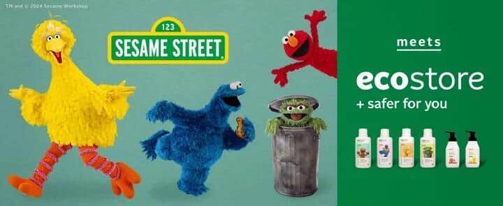 「SESAME STREET MARKET」と「ecostore」のコラボレーションパッケージアイテム