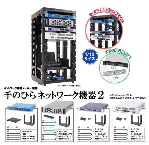 ITインフラのミニチュア化第2弾　カプセルトイ「手のひらネットワーク機器2」発売