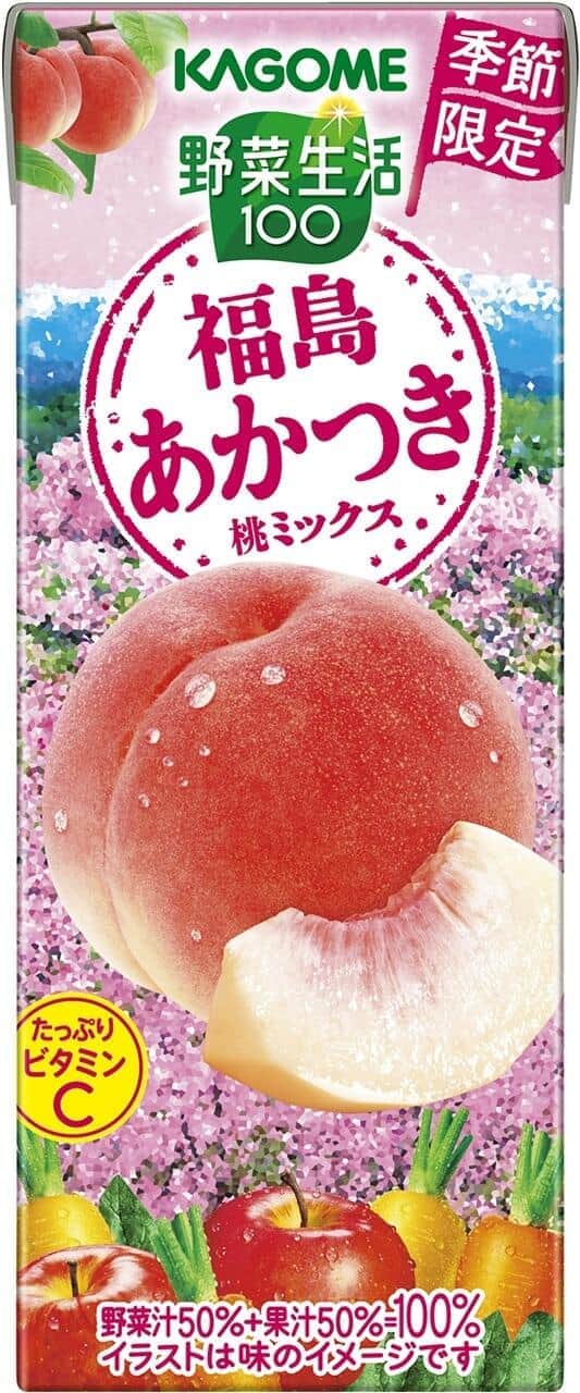 「野菜生活100」期間限定フレーバー　福島県産の桃「あかつき」の味わいを楽しめる